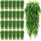 28-Pack Artificial Hanging Plants – 32-Inch Faux Boston Fern Vines, Plastic Greenery, Eucalyptus-Look Indoor Outdoor Wall, Room, and Wedding Décor (No Baskets)